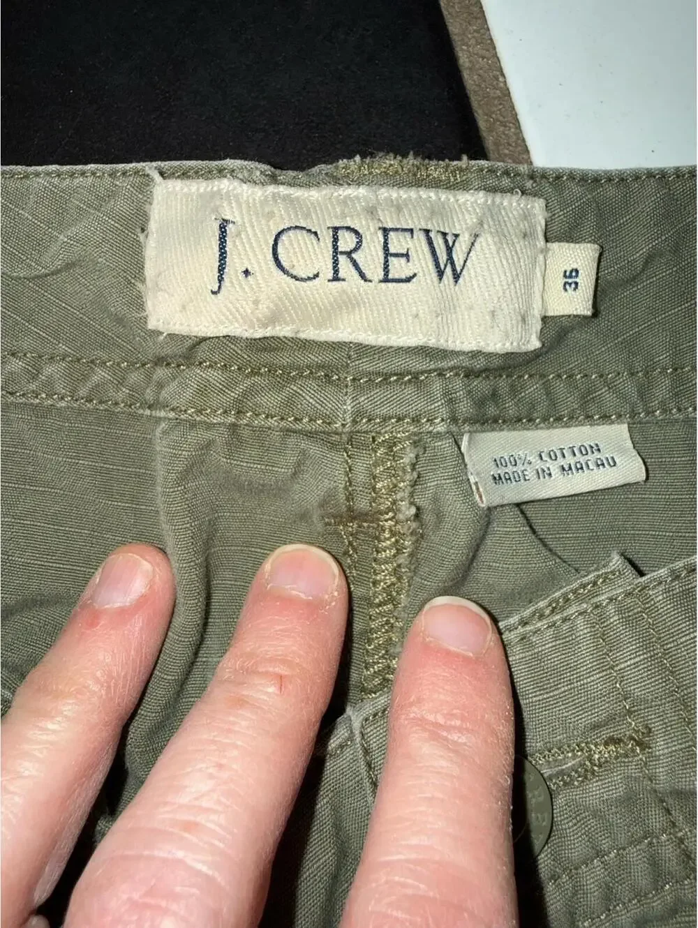 J Crew Men’s Green Cargo Shorts Sz 36 Cotton Beach Preppy Gorp y2k
